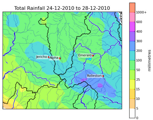 Flood Rainfall - 2011 Jericho and Alpha